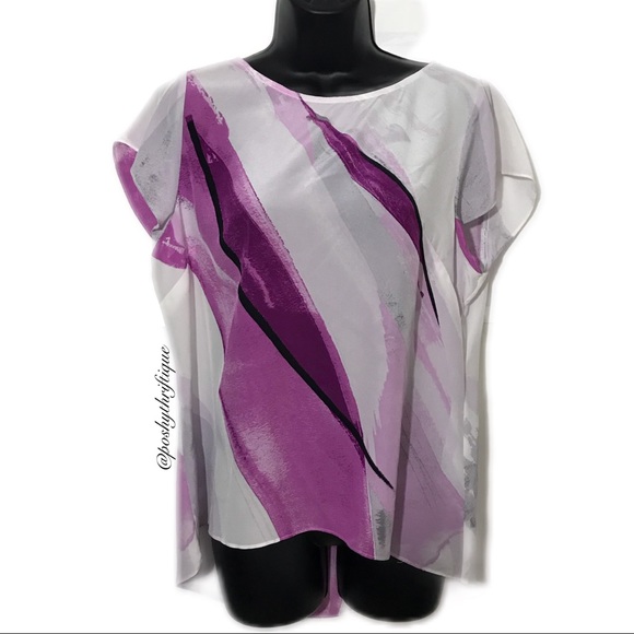 White House Black Market Tops - ‼️Clearance ‼️ WHBM Womens White 100% Silk Blouse